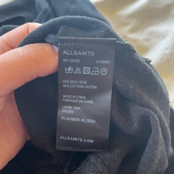 All Saints Lapse charcoal tank top size 6 - Picture 2 of 11